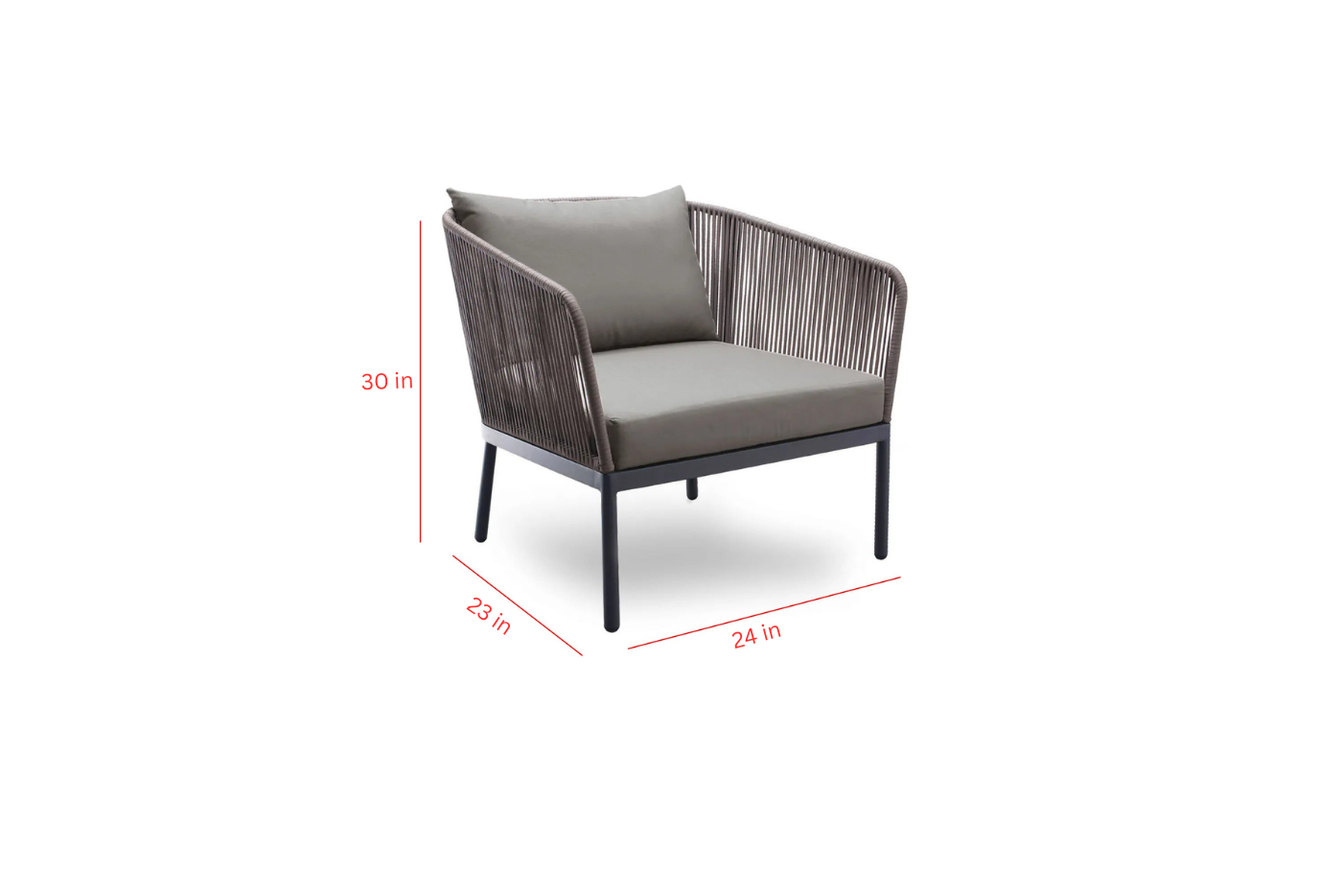Rafail Outdoor Garden Balcony Sofa Set 3 Seater , 2 Single Seater 2 Center Table Set Braid & Rope (Dark Grey)