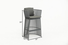 Javier Outdoor Patio Bar Set 2 Chairs and 1 Table Set