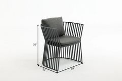 Alba Outdoor Patio Dining Set 4 Chairs and 1 Table (Grey)