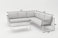 Colten Outdoor Garden Balcony Sofa Set  5 Seater and 1 Center Table Set, Braided & Rope (Grey)