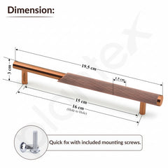 Plantex Stainless Steel & Aluminium Cabinet Handle/160mm Wardrobe Handle for Home/Cupboard Door Pull-Push Handles for Office - Pack of 1 (Rose Gold)-3