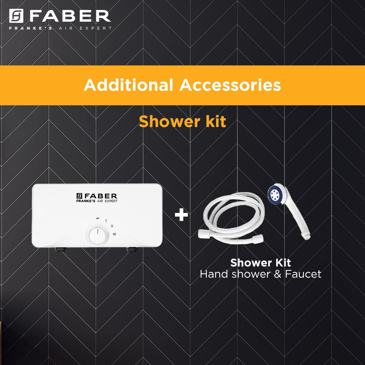 Faber Agnes Tankless Instant 3.5kw Water Heater | High Working Pressure, 3-Level Temperature, Safety Valve, Auto Off | F