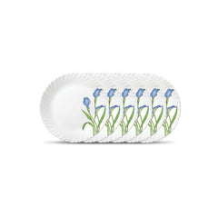 La Opala Novo Collection Opal Glass Crockery | Quarter Plate Set of 6 | Lush Greens Design | Plates for Snacking & Gifting | Microwave Safe | 100% Vegetarian | Extra Strong | Super Light & White