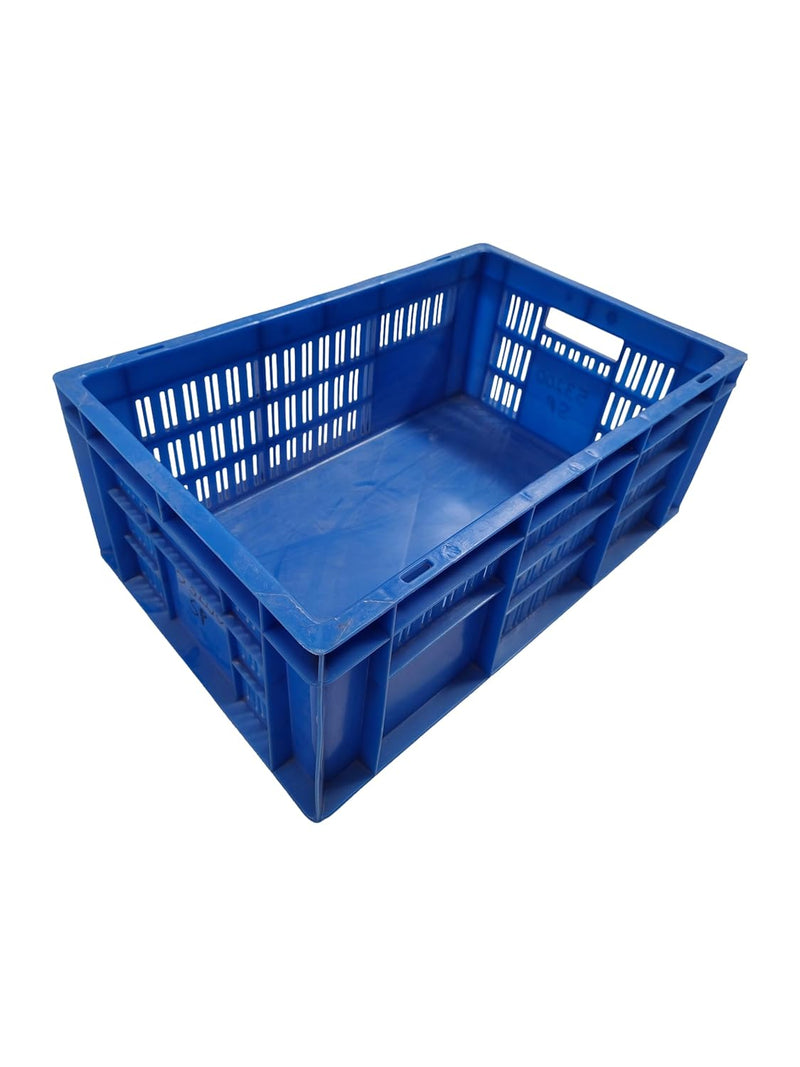 ARISTO Portable and Stackable Plastic Storage Container Box Crate 53200 SP designed for multipurpose storage Blue