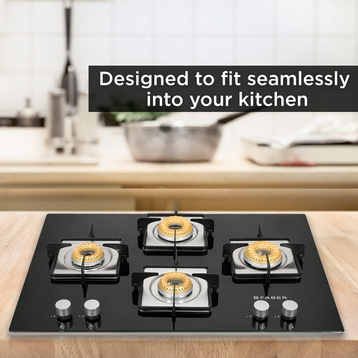 Faber Hob/Hobtop 3 Brass Burner, Electric Auto Ignition, Glass Top(HOB Orion 753 HD BB EBK) Black