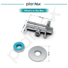Plantex Pure Brass Angle Valve with Brass Wall Flange & Teflon Tape for Bathroom/Kitchen/Wash Basin- [FLO-805-Pack of 2-Chrome]-3