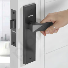 Plantex Heavy Duty Door Lock “ Bathroom Door Lock/Mortise 8inch Keyless Plate Handle Set for Home/Bathroom/Store Room/Balcony/Office with Baby Latch (8129- Grey)-4