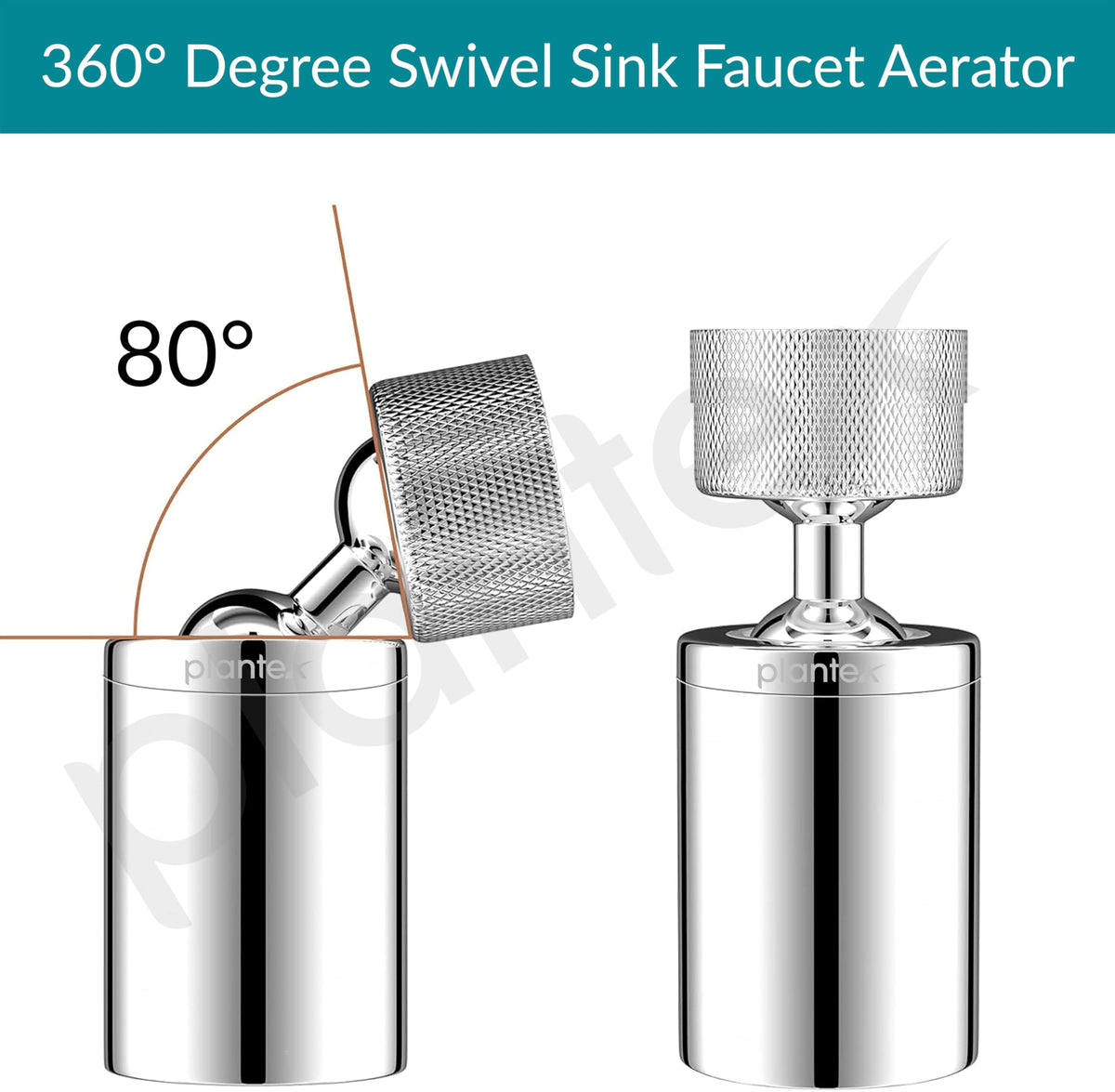 Plantex Brass Tap Extender for Kitchen Sink/360‚° Swivel Kitchen Sink Tap Aerator/2 Anti-Splash Modes/Upto 80% Water Saving/Fits F22 and M24 mm taps (XL-1035 Chrome)