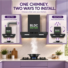 Faber Atom 60cm 1500m³/hr BLDC Autoclean Filterless T-Shape Chimney|Built In Oil Collector|Touch & Gesture Control|8Yr M