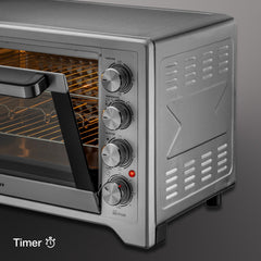 Kaff MFOT45-SS Electric Oven Toaster Grill (OTG) for Kitchen 45 Litre, 2000W with Rotisserie and Convection Fan | Stainl