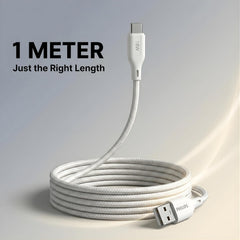 Philips DLC4130AW/94 18W Type-A to Type-C Fast Charging Cable (1m, Bright White)