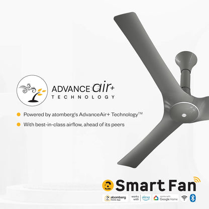 atomberg Aris Gladius Smart 1200mm BLDC Ceiling Fan with IoT & Remote | BEE 5-Star | Advance Air+ Technology | Silent Operation | Energy Efficient | Free Installation | 5 Year Warranty (Sand Grey)