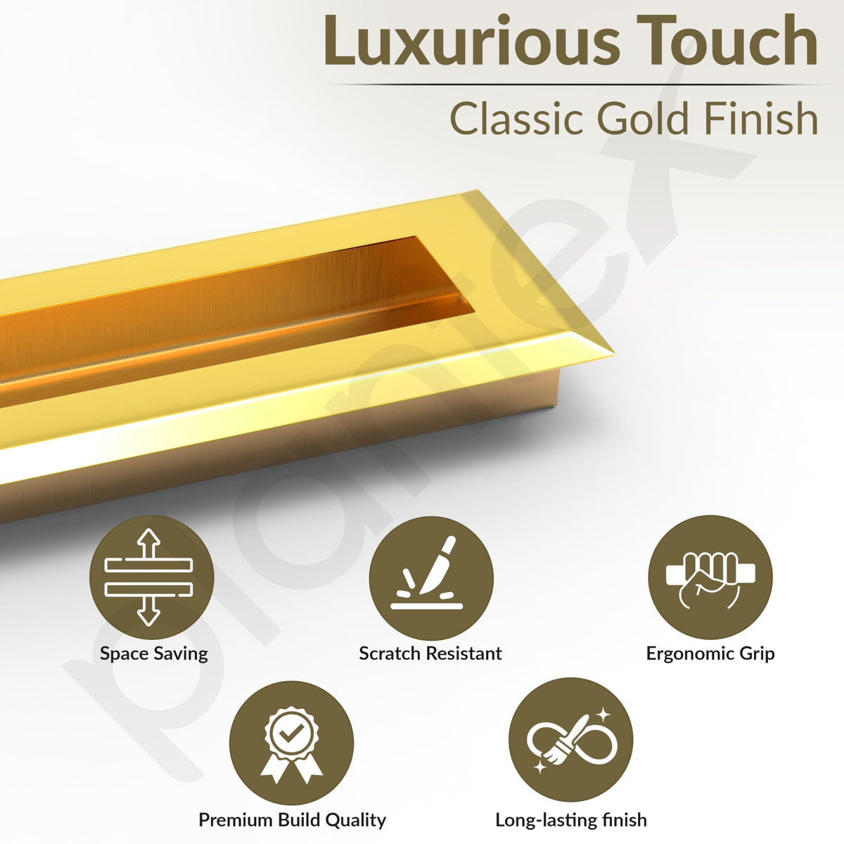 Plantex Sliding Door Handle/Concealed Handle for Sliding Door/96mm Concealed Handle for Wardrobe/Kitchen Cabinet - Pack of 2 (PVD Gold) (Model APS-DTC-3900)-3