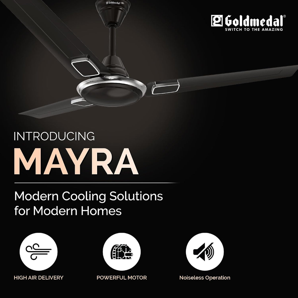 Goldmedal Mayra 1200 mm Star Rated Decorative Ceiling Fan (Granite Grey)