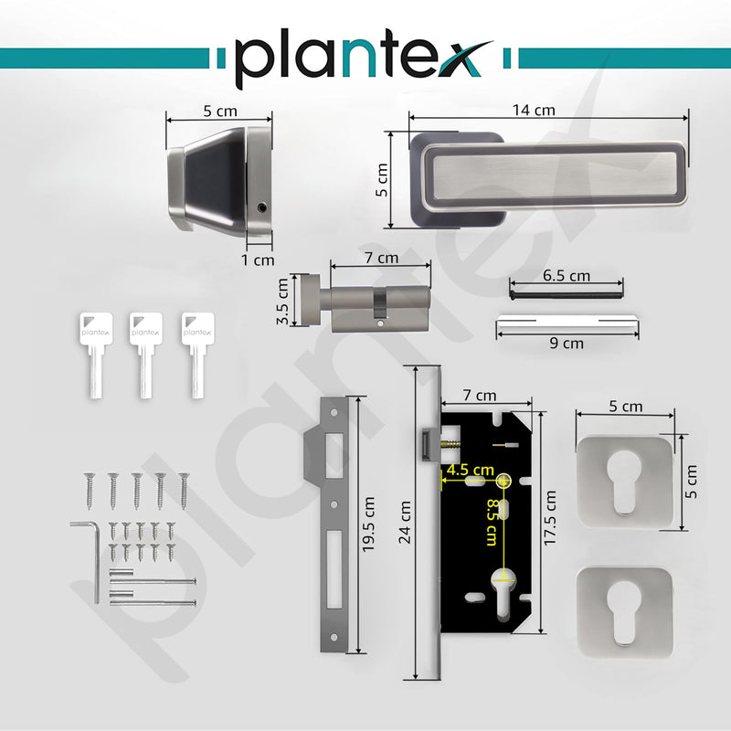 Plantex Door Lock for Home/Main Door Lock Set with 3 Computerized Key/Mortise Lock for Door with Brass LockBody & Cylinder (SM026, Satin & BNM)-3