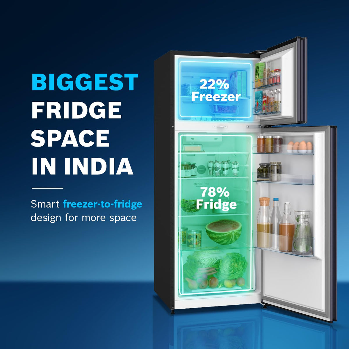 Bosch 243L, 2 Star, Frost Free Double Door Refrigerator (CTC27U12VI)-5