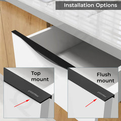 Plantex Profile Handle for Kitchen Cabinet/18 Inch Aluminium Drawer Profile Handle/Wardrobe Pull Handle for Home/Office/Hotel - Pack of 1 (Black) (Model APS-PF-1001)-4