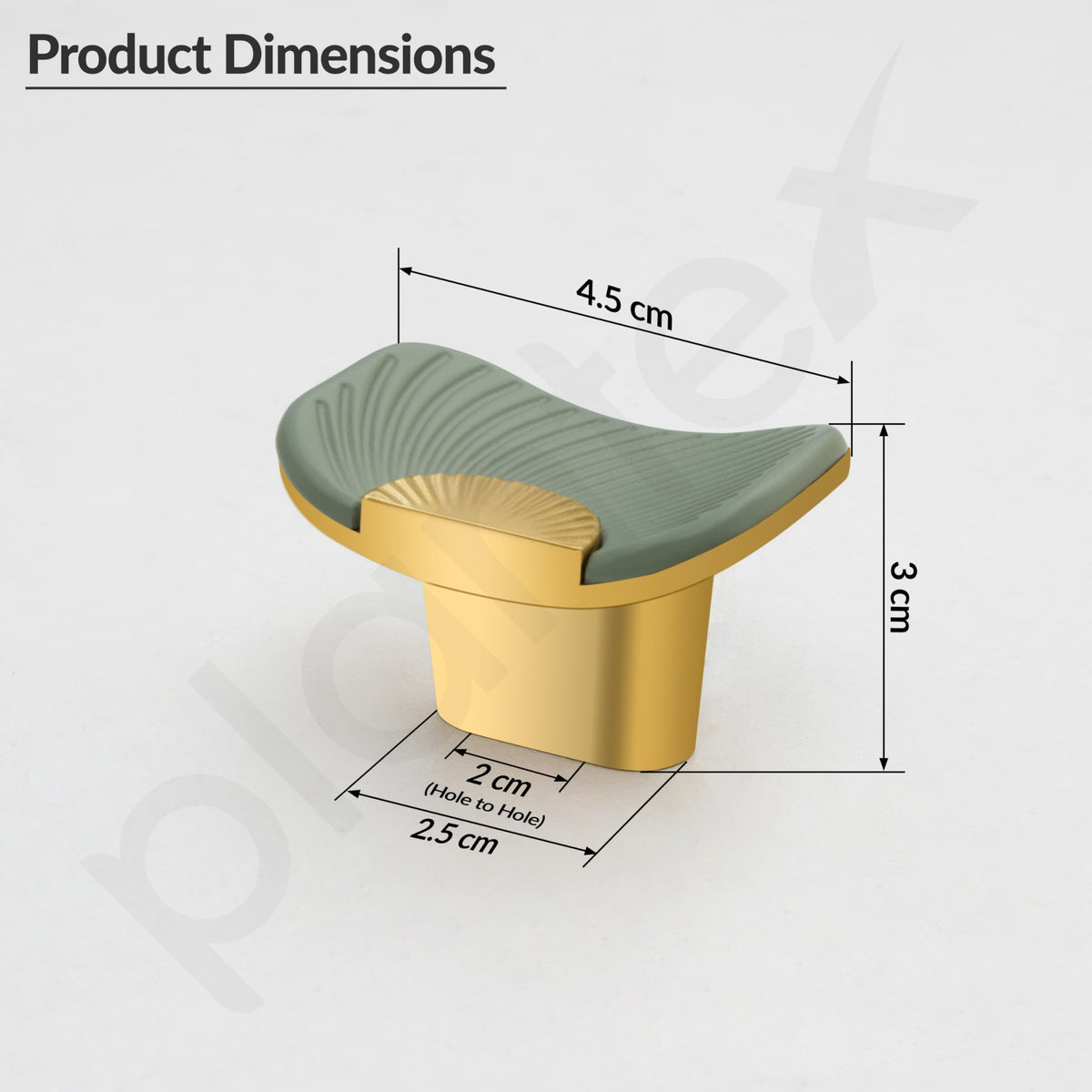 Plantex Knobs for Drawers/Drawer Knobs/Rectangle Knob for Cabinets/Pull-Push Knob for Kitchen/Bedroom/Drawer - Pack of 1 (Gold & Green)-2