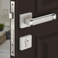 Plantex Mortise Door Lock for Home/Main Door Lock Set with 3 Years of Warranty/Mortice Lock for Door with Brass Lock Body & Cylinder (7127, Satin White & Chrome)-1
