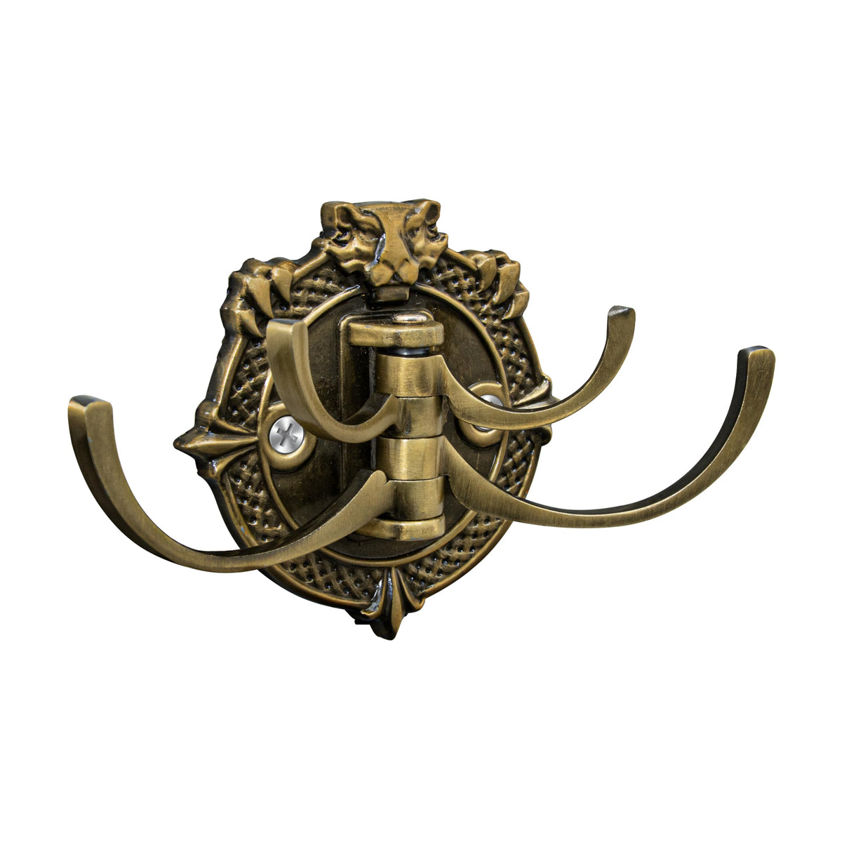Plantex Zinc Alloy, Antique Robe Hook, Cloth-Towel Hanger Bathroom Accessories (Brass, Lion)-1