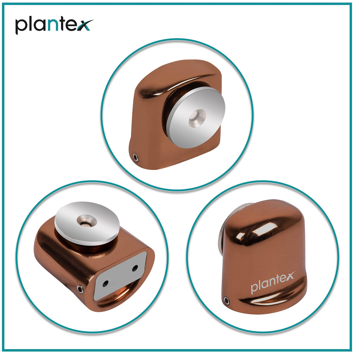 Plantex Magnetic Door Stopper/Door Magnet Stopper/Gate Stopper for Main Door/Door Stopper for Main Door/Stops for Door - (193-Rose Gold) Set of 3-6