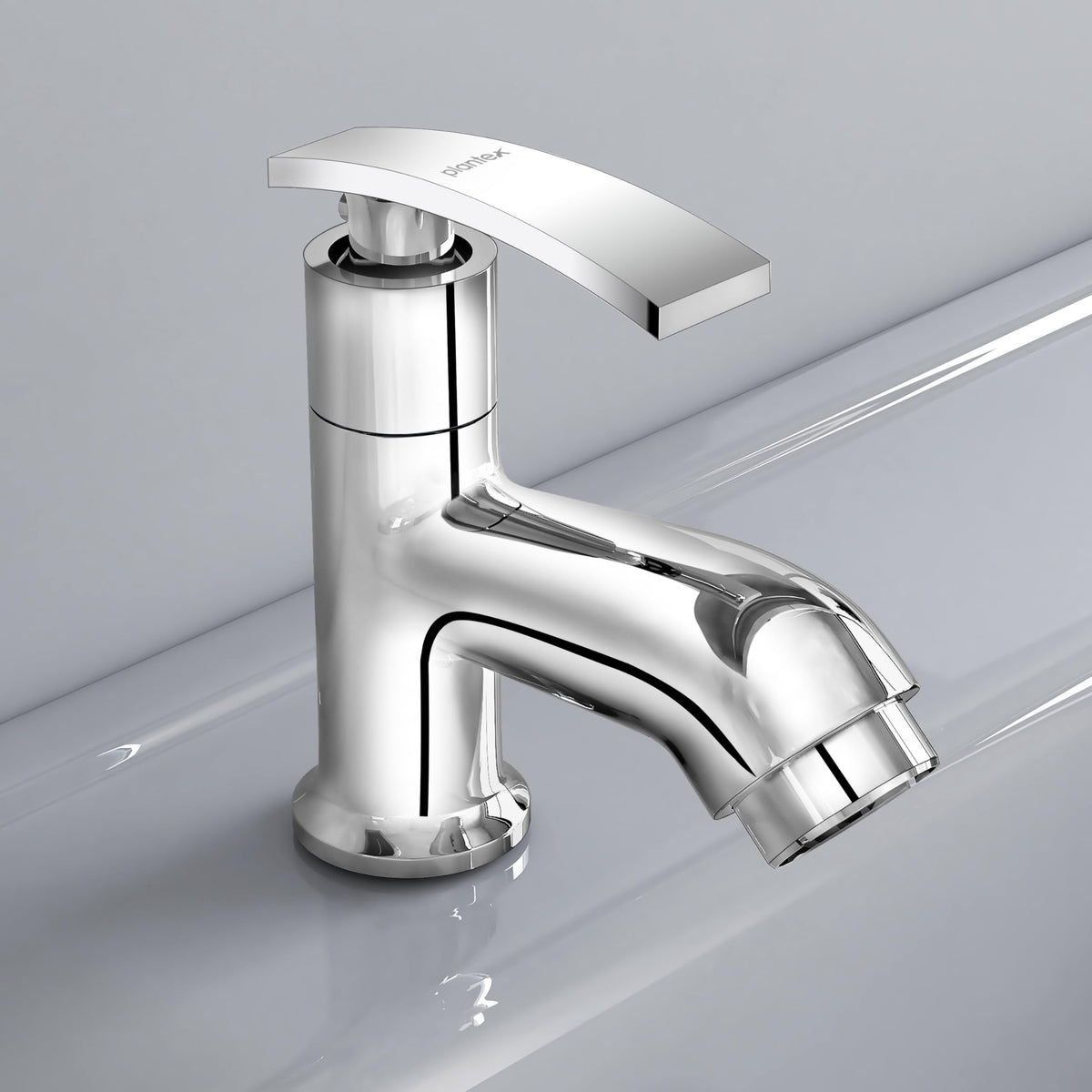 Plantex Pure Brass Pillar Tap For Wash Basin With Teflon Tape Single Lever Basin Tap Tabletop For Wash Basin Water Faucet ZUR-1501 Chrome-1