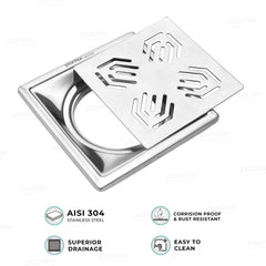 Plantex 304 Grade Stainless Steel Drain Cover/Drainage Cover/Drain Cover for Bathroom/Jali for Bathroom and Balcony- (6x6 inches)-4