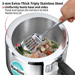 Hawkins Triply 3 Litre Classic Pressure Cooker, Triply Stainless Steel Induction Inner Lid & Tall Design Cooker, Silver (SSTCL3T)