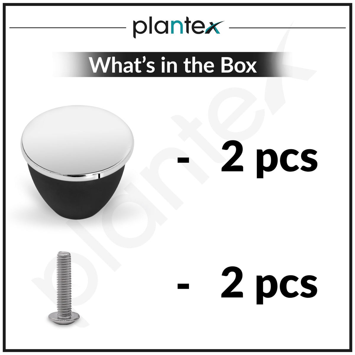 Plantex Knobs for Drawer/Drawer Knobs/Knobs for Cabinets/Pull-Push Knobs for Kitchen/Bedroom Drawer - Pack of 2 (Chrome & Black)-5