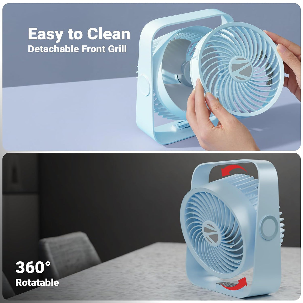 ZEBRONICS Heat Buster 300, Portable Desk Fan, Upto 13h Backup, 3600mAh Rechargeable Battery, 360° Rotatable fan, 4 Speed + 1 Breeze Mode-6