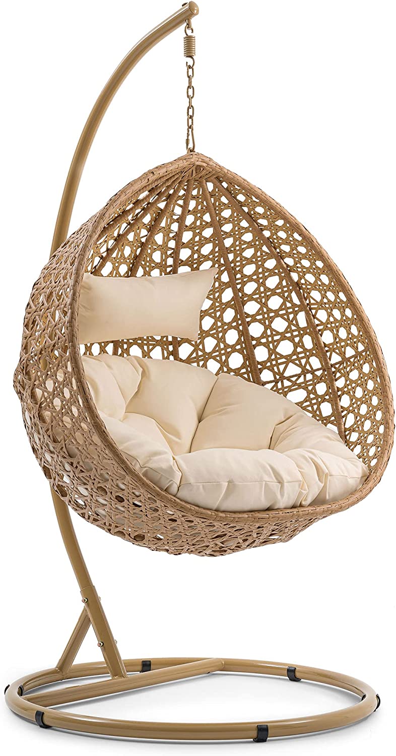 Elliott Single Seater Hanging Swing With Stand For Balcony , Garden