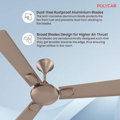 Polycab Aerobliss 1200 mm 1 Star Ceiling Fan (Cocoa Bronze)-3