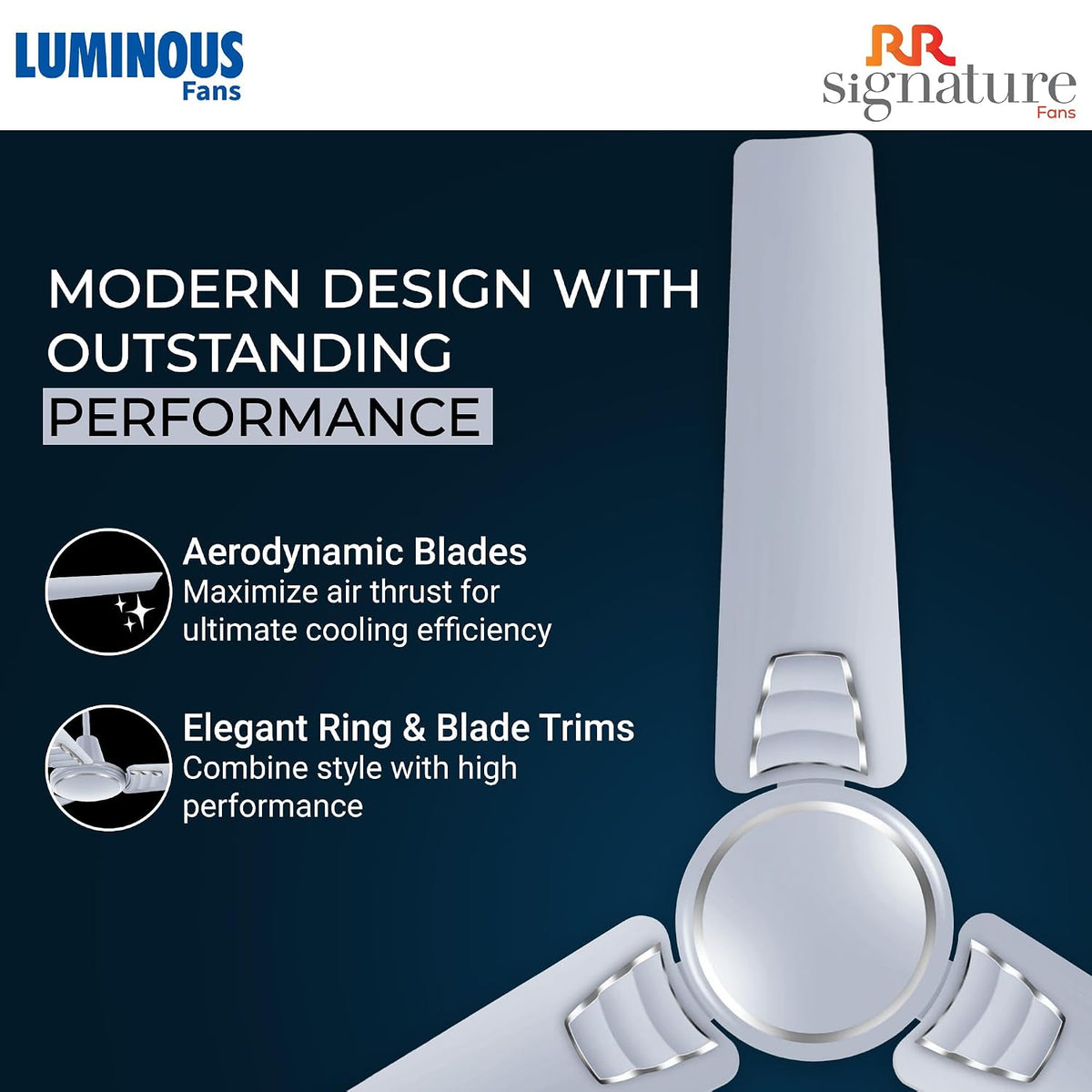 RR Signature 1200 MM Wavia High Speed Ceiling Fan for Home & Office, 35% Energy Saving, Designer Ceiling Fan (Silky Silver)-3