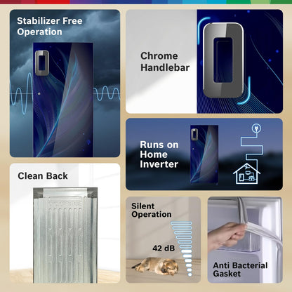 BOSCH 207 L, 4 Star Single Door Refrigerator with Industry's largest vegetable box* & Beverage space (CST20B34NI, Feather Blue| 18 Hr Cooling Retention, 2.5x Faster Cooling, Smart inverter compressor