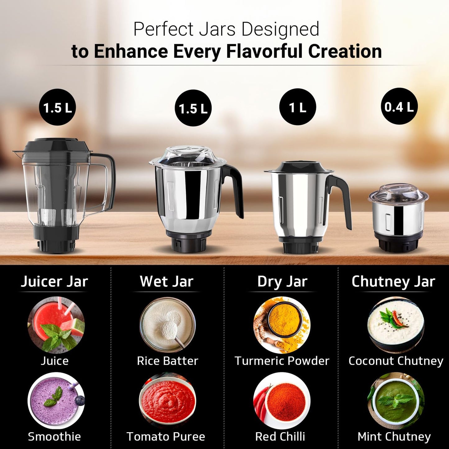 V-Guard Citius 750 Watt Juicer Mixer Grinder (New Launch) |3 Year Motor Coverage by V-Guard | 4 Jars | Juicer, Wet, Chutney & Dry| Sturdy Juicer Jar | Precision Blend SS Blades | Black