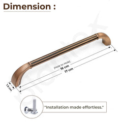 Plantex Cabinet Handle/160mm Handle for Drawer/Wardrobe/Kitchen Handle/Pull-Push Handle for Home/Office - Pack of 2 (Brass Antique Copper)-2