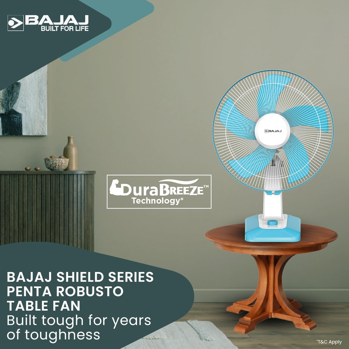 Bajaj Penta Robusto 400MM Oscillating Table Fan For Home-2