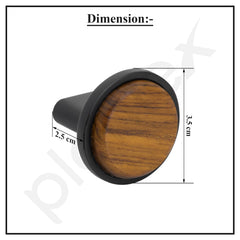 Plantex Knobs for Drawer/Round Drawer Knobs/Knobs for Cabinets/Pull-Push Knobs for Kitchen/Bedroom Drawer - Pack of 2 (Small, Black & Wood)-3