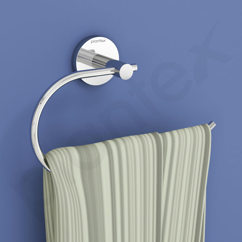 Plantex Smero Pure Brass Sleek Napkin Holder/Ring/Hand Napkin Holder for Wash Basin/Bathroom Accessories - Circle(Chrome)-5