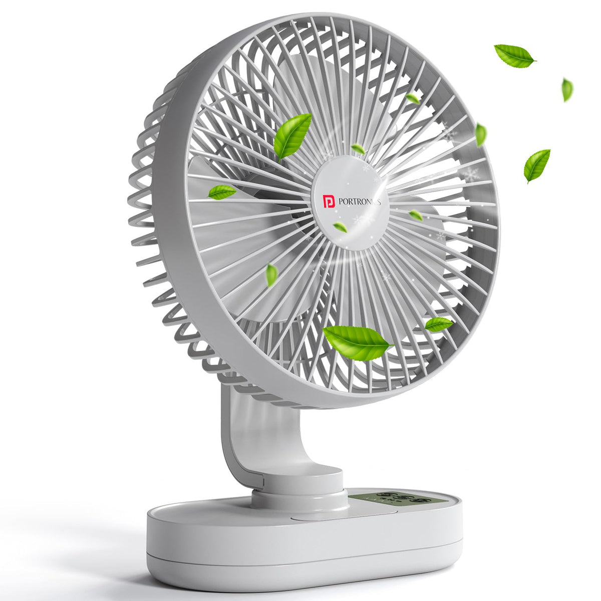 Portronics Airloop Portable & Rechargeable Desk Fan with Automatic 92° Oscillation, 6.1 Inch Blade, BLDC Motor, 90° Tilt, 3 Speeds, 4000mAh Battery-6