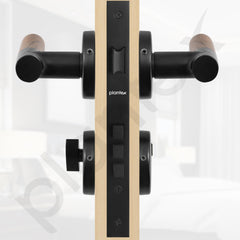 Plantex Main Door Lock/Mortise Lock for Door with 3 Years of Warranty - Robust Door Lock for Home with Brass Lock Body & Cylinder (Black & Wood Finish)-6