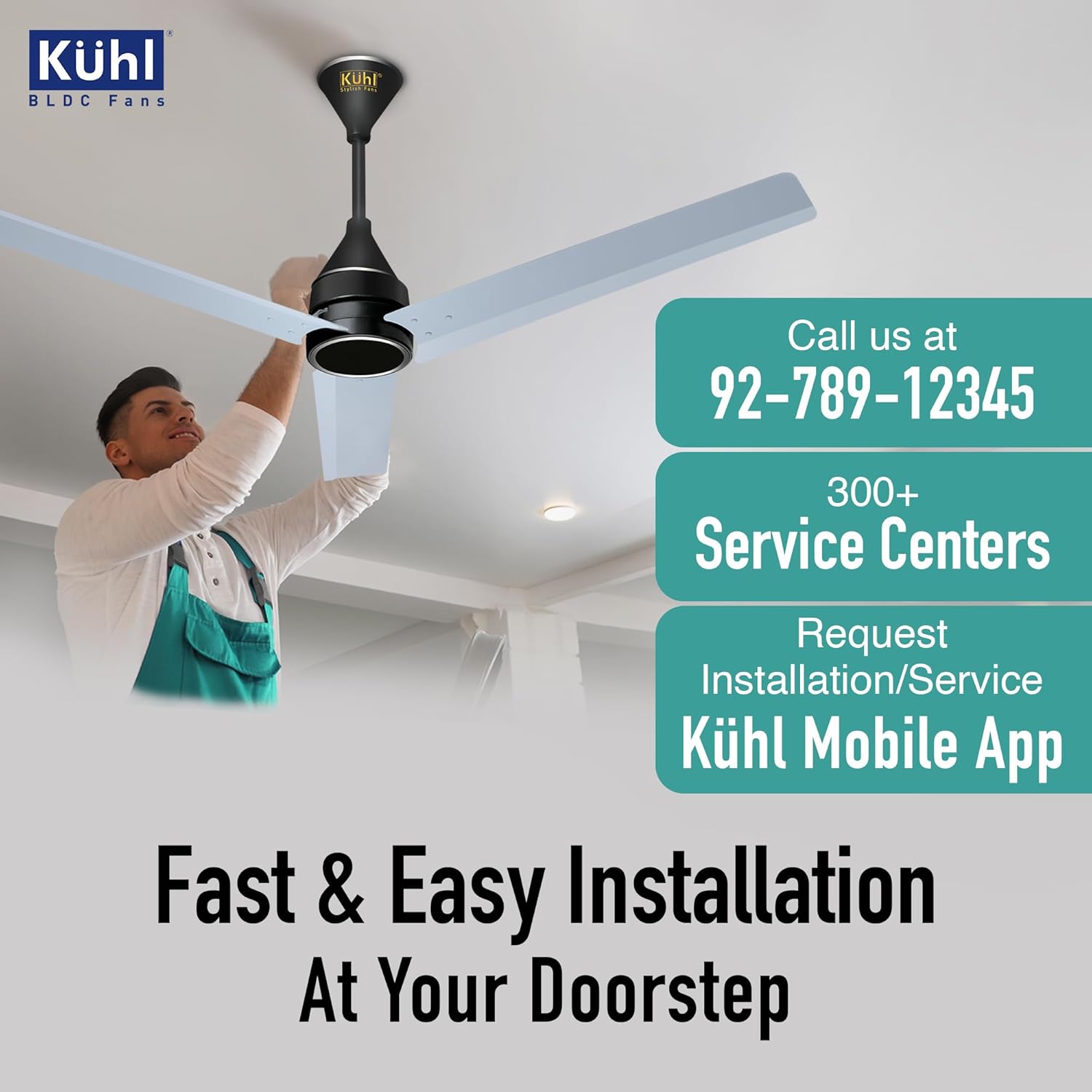 KUHL Arctis A4 1200 mm BLDC 65% Power Saving BLDC Ceiling Fan With Remote | BEE 5 Star Rated & ISI Marked | High Air Flow | 5 Year Warranty on Motor | Silver Mist