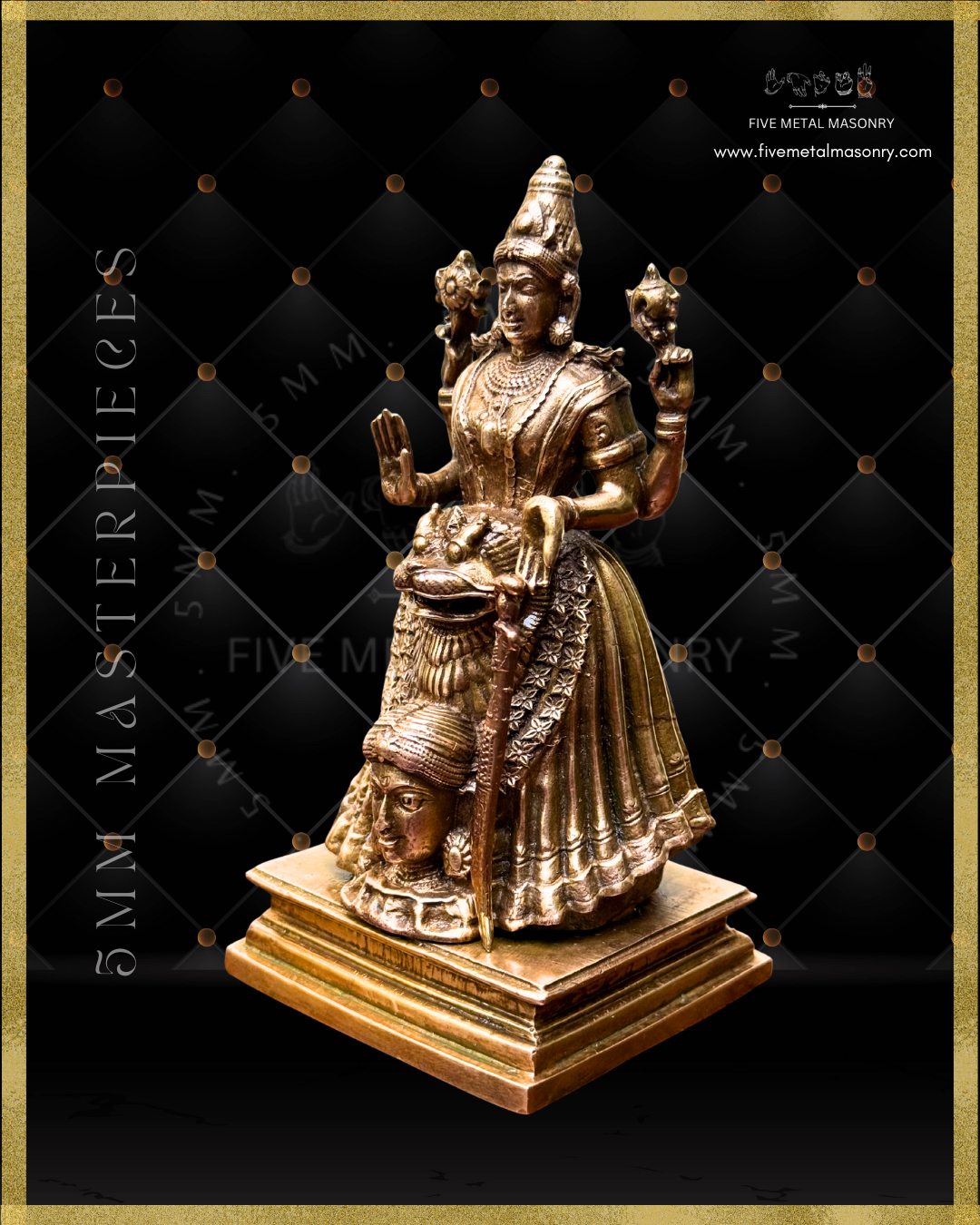 Kollur Mookambika  Panchaloha Bronze Icon - 5"-  Masterpieces Collection