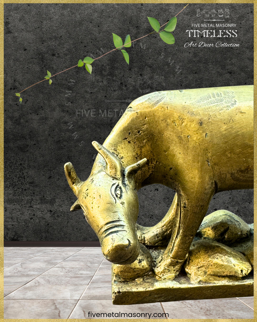 Gauḥ : பசு : Cow Panchaloha Bronze Icon - 4" - Timeless Collection