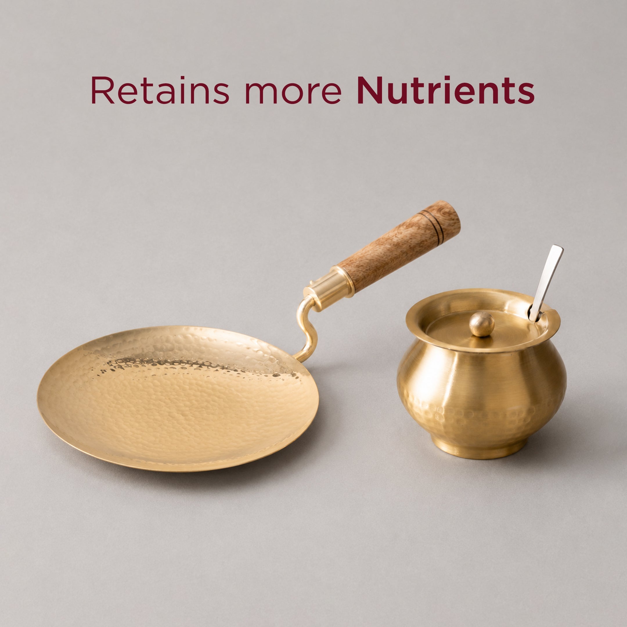 Brass Tawa & Ghee Pot Combo • 1 Unit Each (पीतल का तवा और घी पॉट)