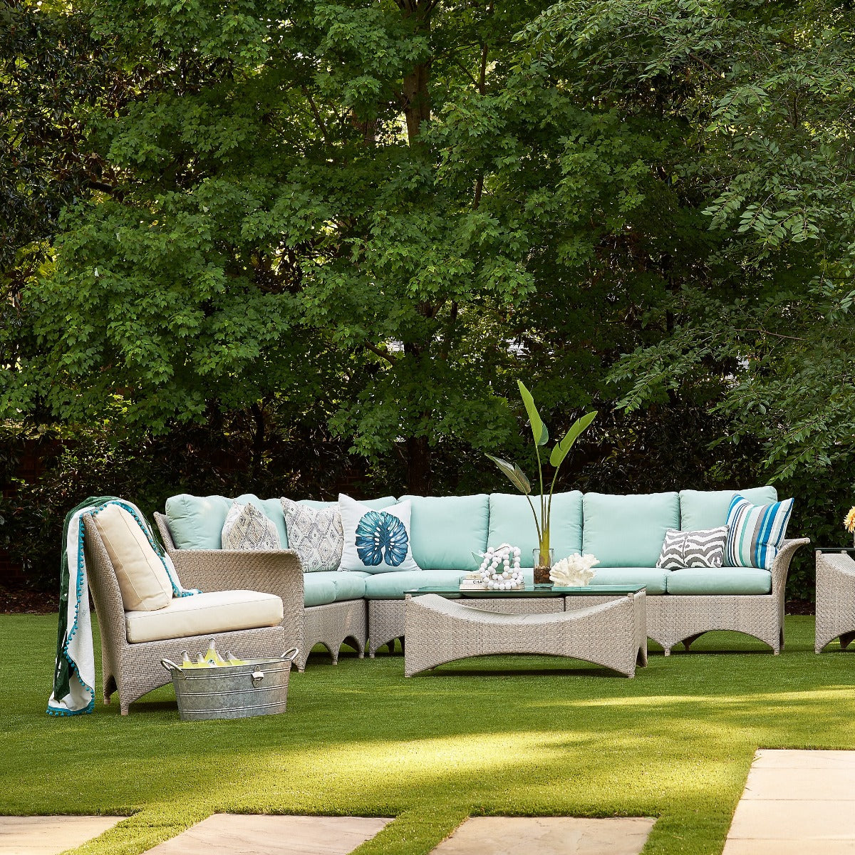 Vito Outdoor Patio Sofa Set 7 seater and 1 Center Table (cream)