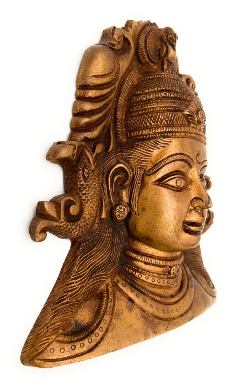 Brass Parvati Head Idol – Gauri Uma Shakti Mahadevi Murti for Pooja, Decor & Gifting, 8.5 Inch, 1 Piece