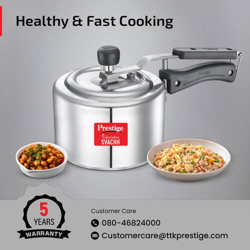 Prestige Nakshatra Svachh Aluminium Spillage Control Pressure Cooker (Silver)