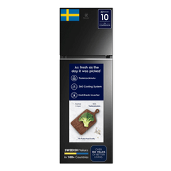 Electrolux UltimateTaste 300 341 Litres 2 Star Frost Free Double Door Refrigerator with Door Alarm (ETB3700K-H, Glossy Black Steel)