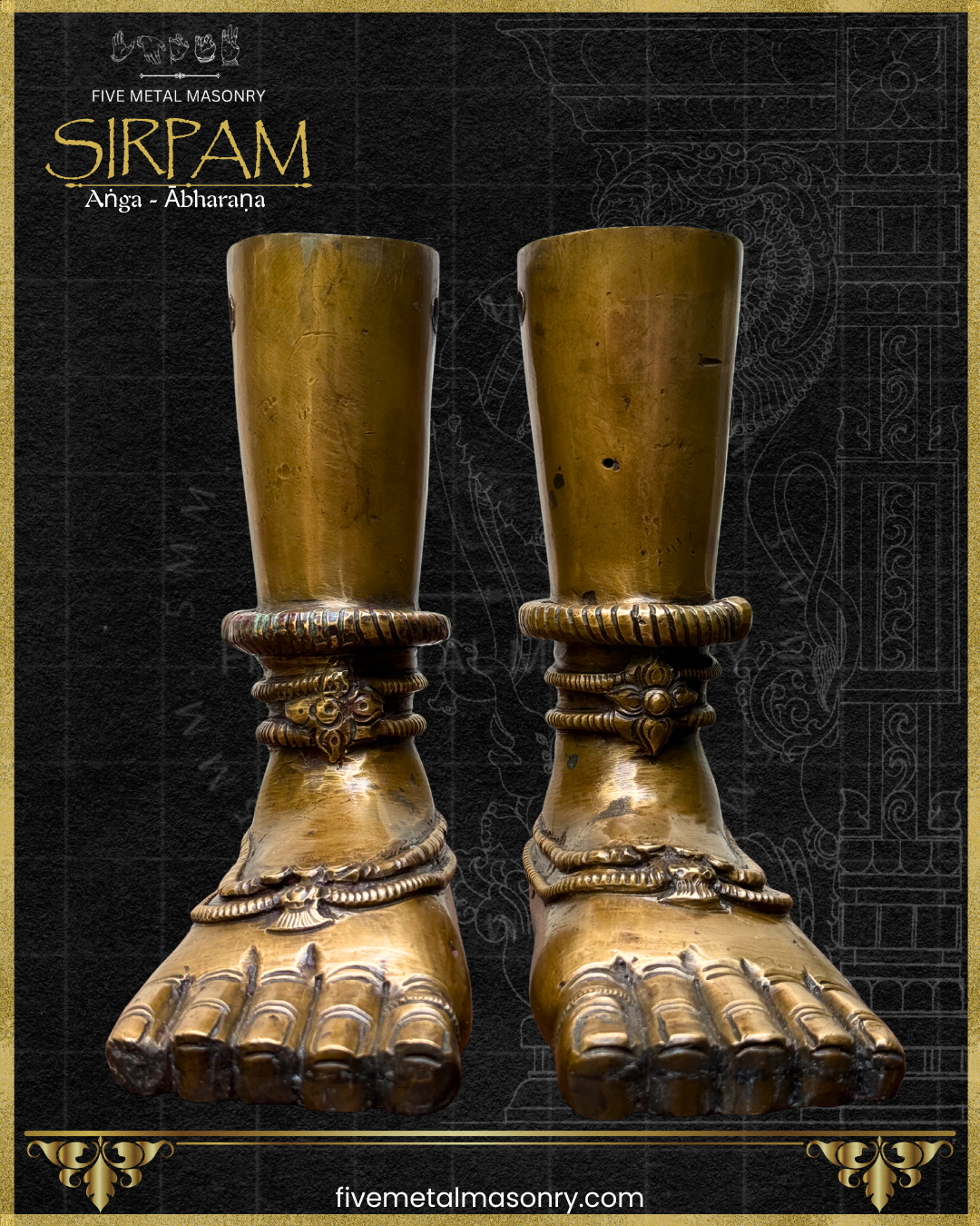 Pada Panchaloha Bronze Icon Pair - 7" - Sirpam Collection